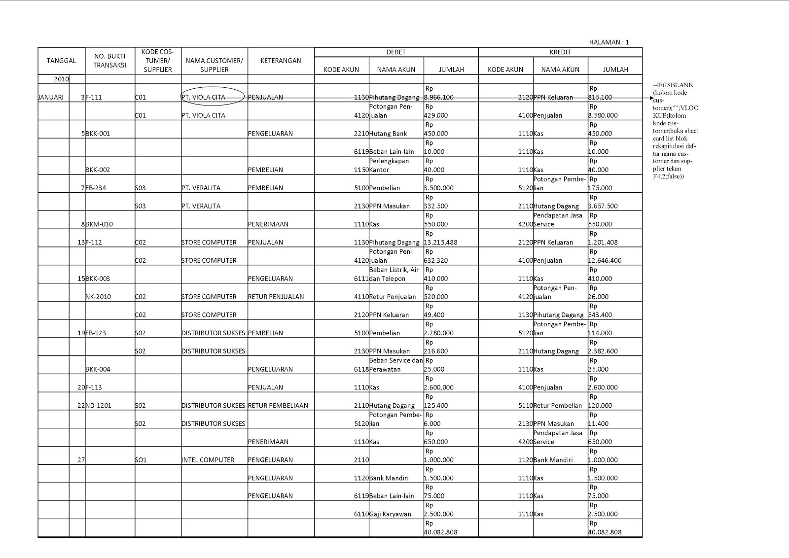 Rumus untuk mengisi nama customer Rizky "Arcturus"