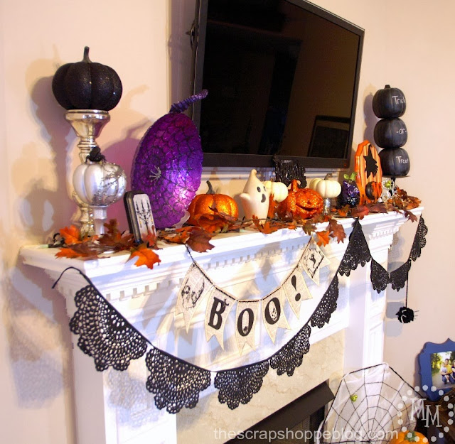 halloween mantel