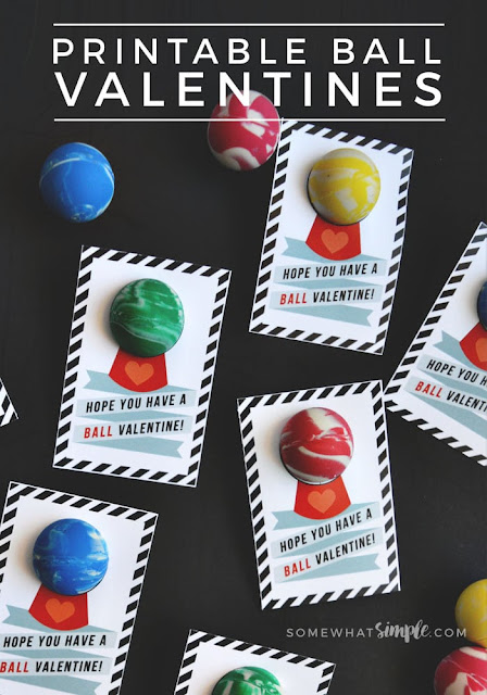 Printable Ball Valentines by Somewhat Simple printable valentine