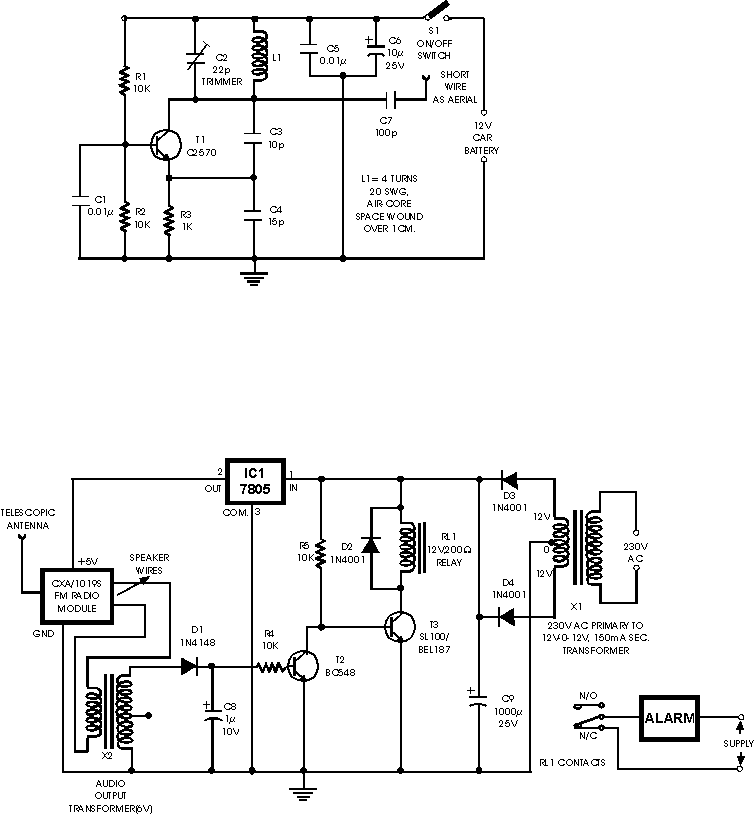 Schematic & Wiring Diagram: Car Wireless Alarm Circuit Diagram car schematic diagram 