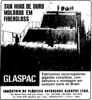 propaganda  tobogan - escorregador gigante da Glaspac - 1970, 1970. História da década de 70. Propaganda nos anos 70. Brazil in the 70s. Oswaldo Hernandez.