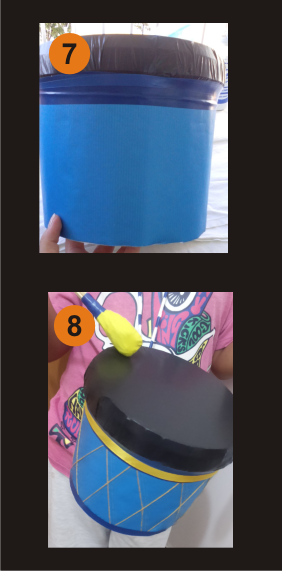 tambor de carton para niños