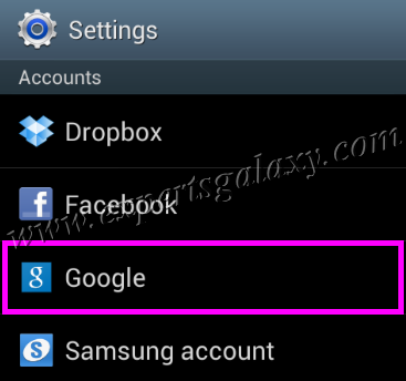 Android Google Account Settings
