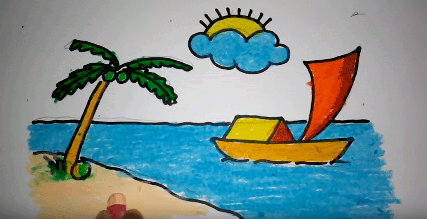 Tutorial Menggambar Pantai | menggambar pemandangan pantai untuk pemula menggambar unik Tutorial Menggambar Pantai | menggambar pemandangan pantai untuk pemula menggambar unik