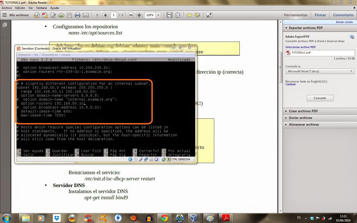 Prácticas ASIR Práctica de ServiciosConfiguración de un servidor DHCP