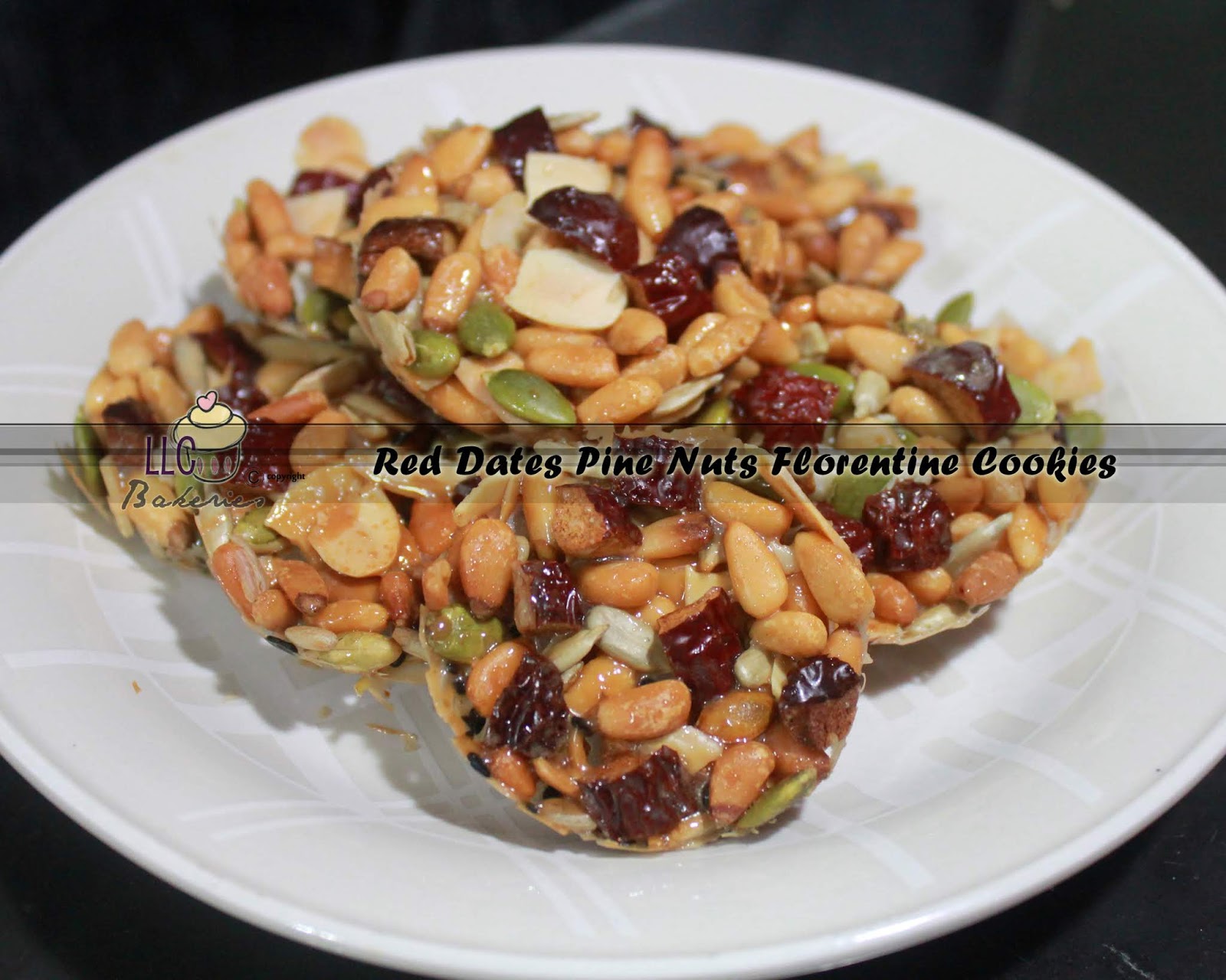 LLC Bakeries Red Dates Pine Nuts Florentine Cookies