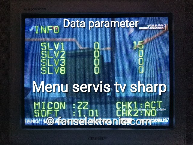 parameter menu servis tv sharp