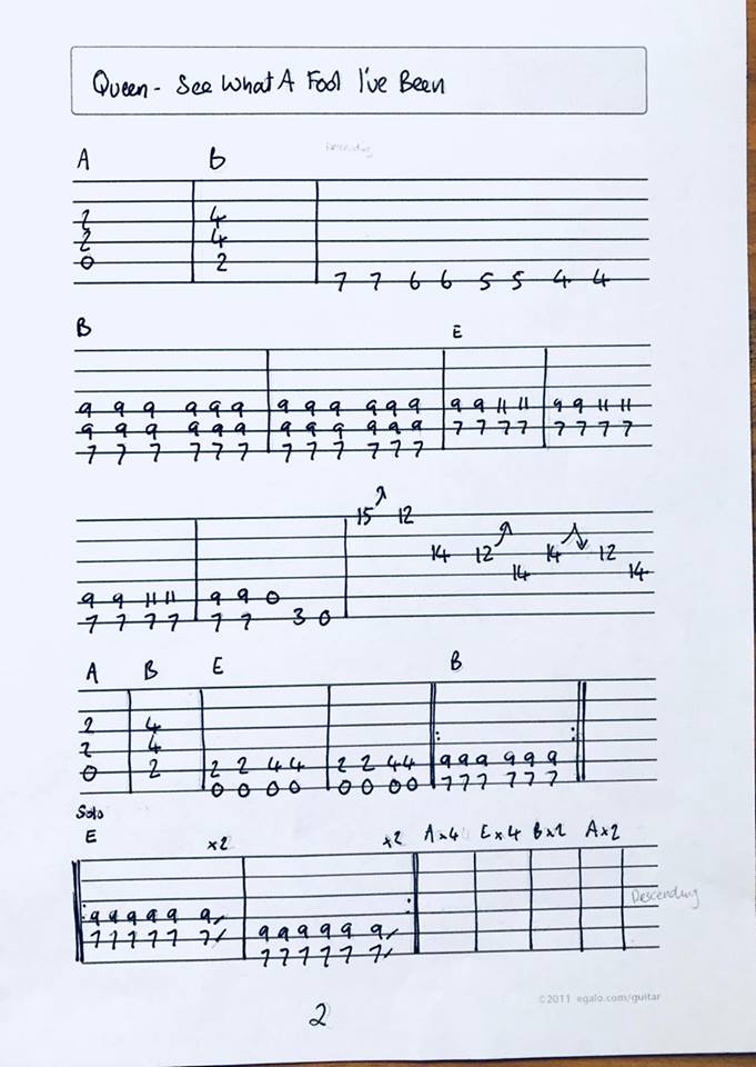 Play The Game by Queen - Guitar Tab - Guitar Instructor