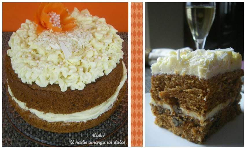 TARTA DE ZANAHORIA con frosting de mascarpone y chocolate blanco