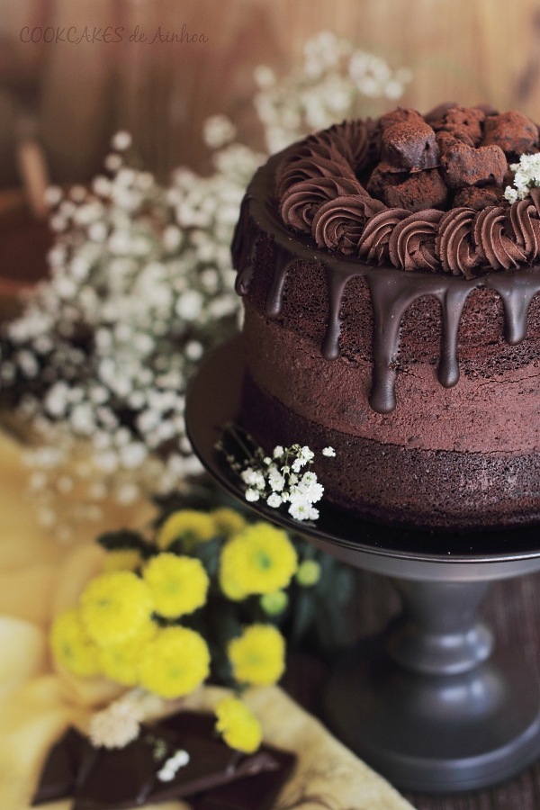 Tarta de Chocolate y Cheesecake - Cookcakes de Ainhoa