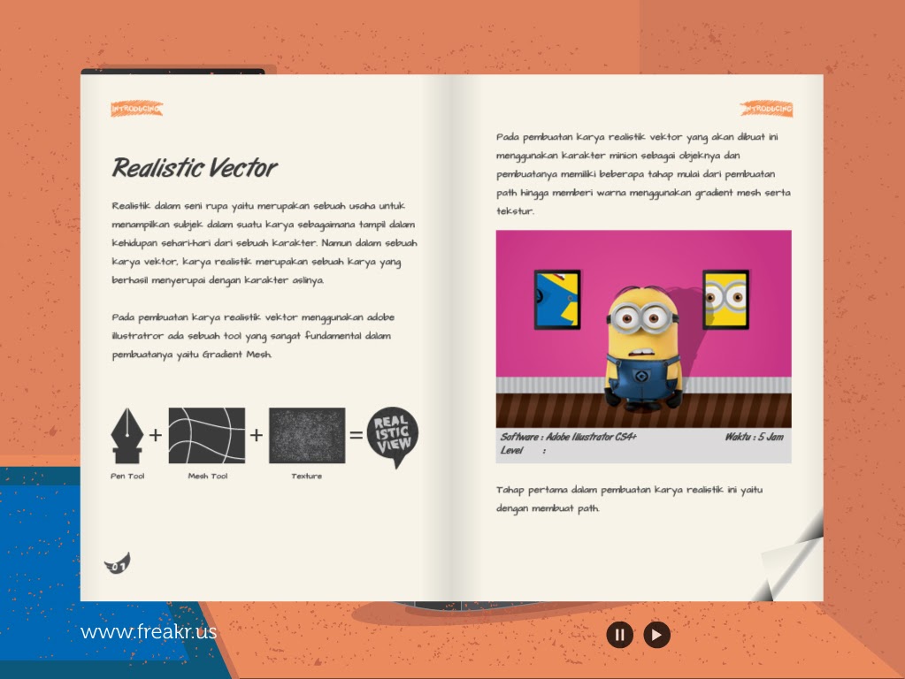 Download Happy Realistic Vector Ebook Tutorial Adobe Illustrator Freakr