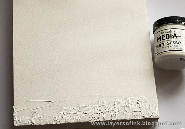 Layers of ink - Textured Watercolor Canvas Tutorial by Anna-Karin with gesso