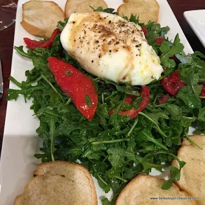 burrata-baby arugula salad at We Olive & Wine Bar in Los Gatos, California