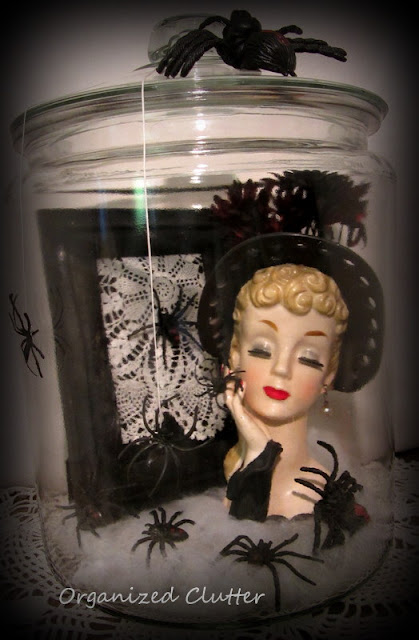 Halloween Black Widow Head Vase