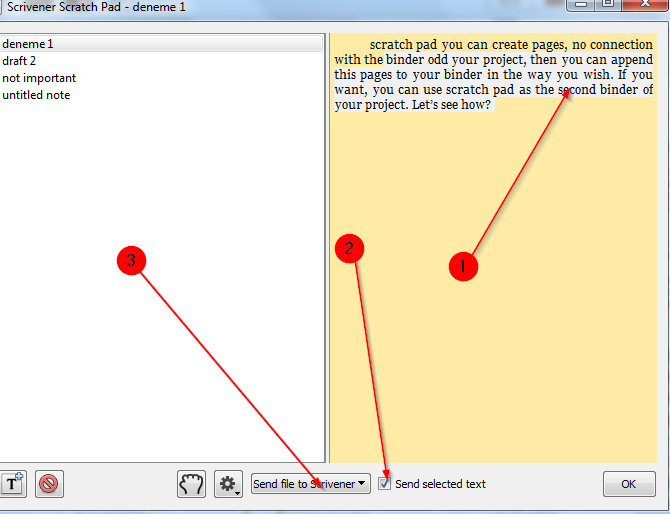 Learn Scrivener How to Use Scratch Pad Panel in Scrivener Windows?