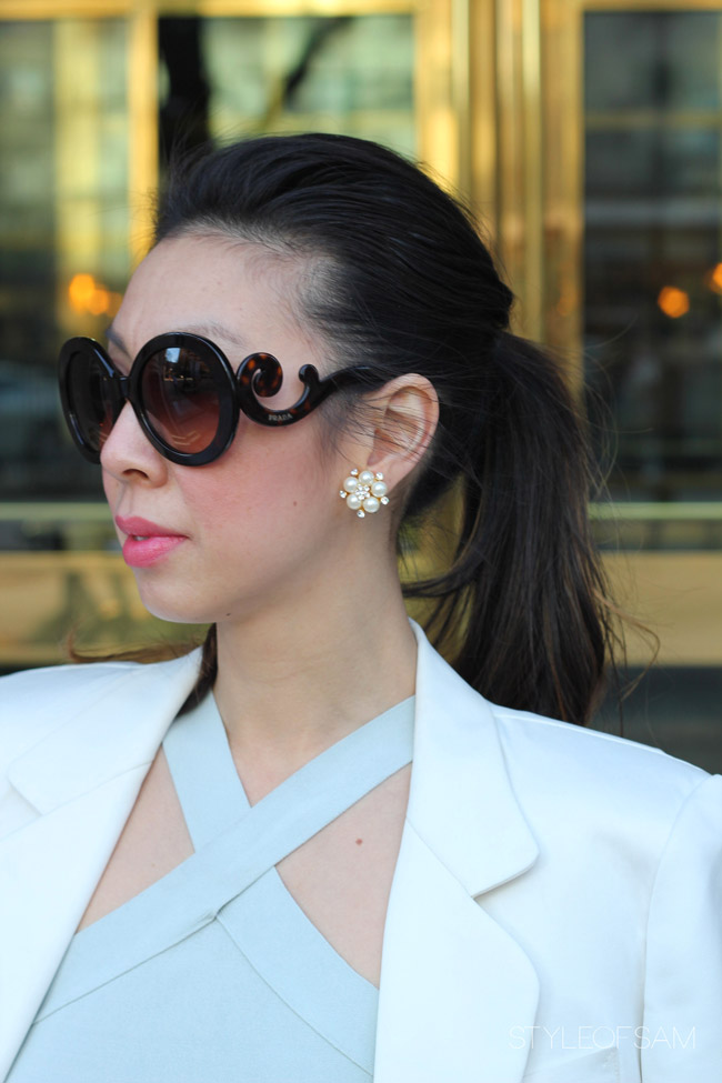 how to shop at last call neiman marcus, style of sam in prada baroque sunglasses