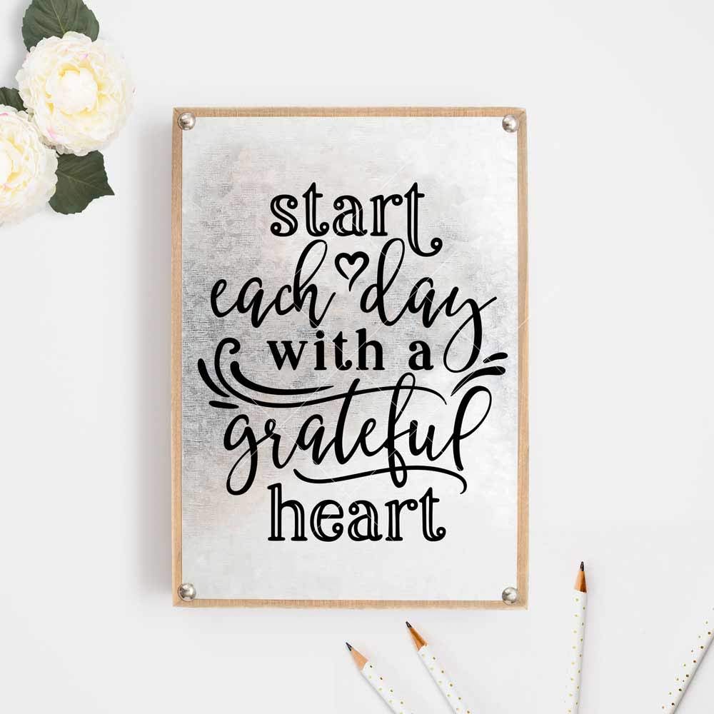 Free Silhouette Design Start Each Day With A Grateful Heart Silhouette School