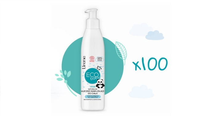 Testuj VEGE Naturalne mleczko nawilżające do ciała Lirene ECO Baby - 100 szt. czeka Konkurs