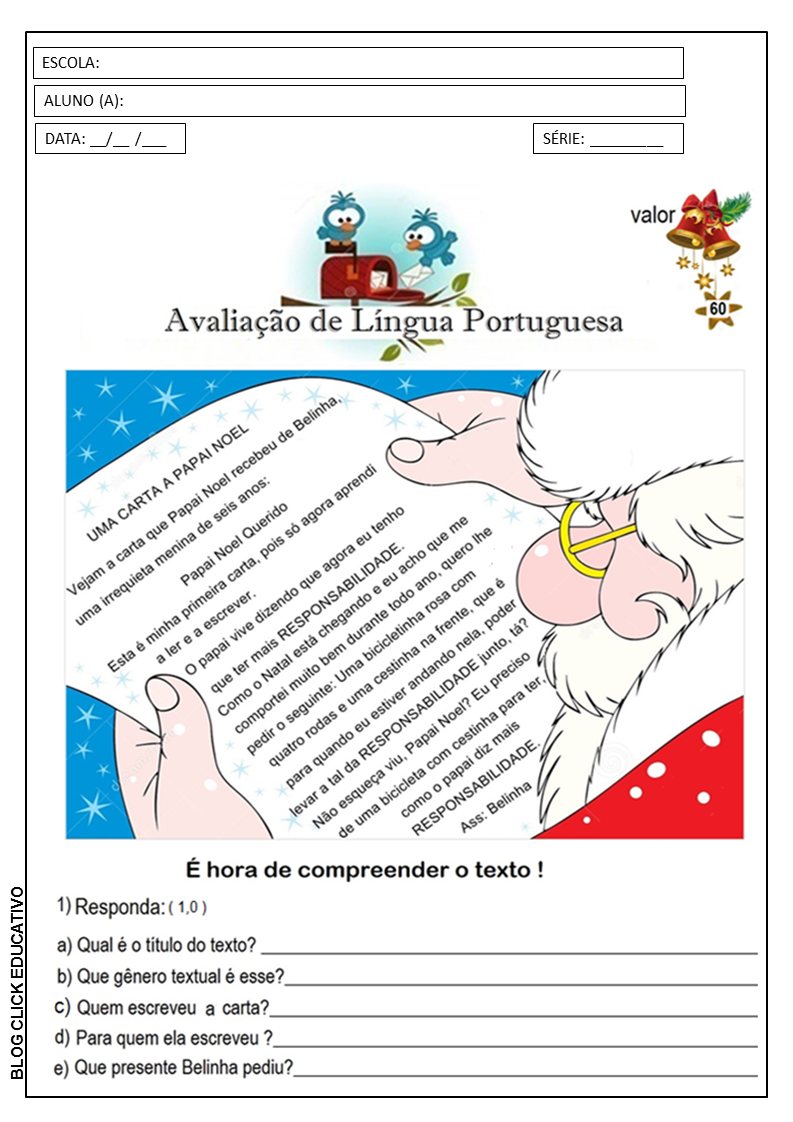Língua Portuguesa: 3º ano – 4º bimestre – Loja atividades Suzano