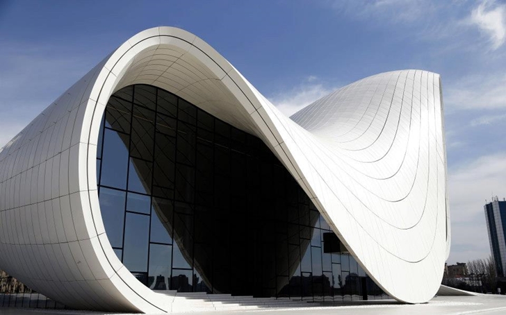 Facade of Heydar Aliyev Cultural Center by Zaha Hadid Architects