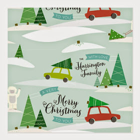 Designer Christmas Cards with Christmas Trees
