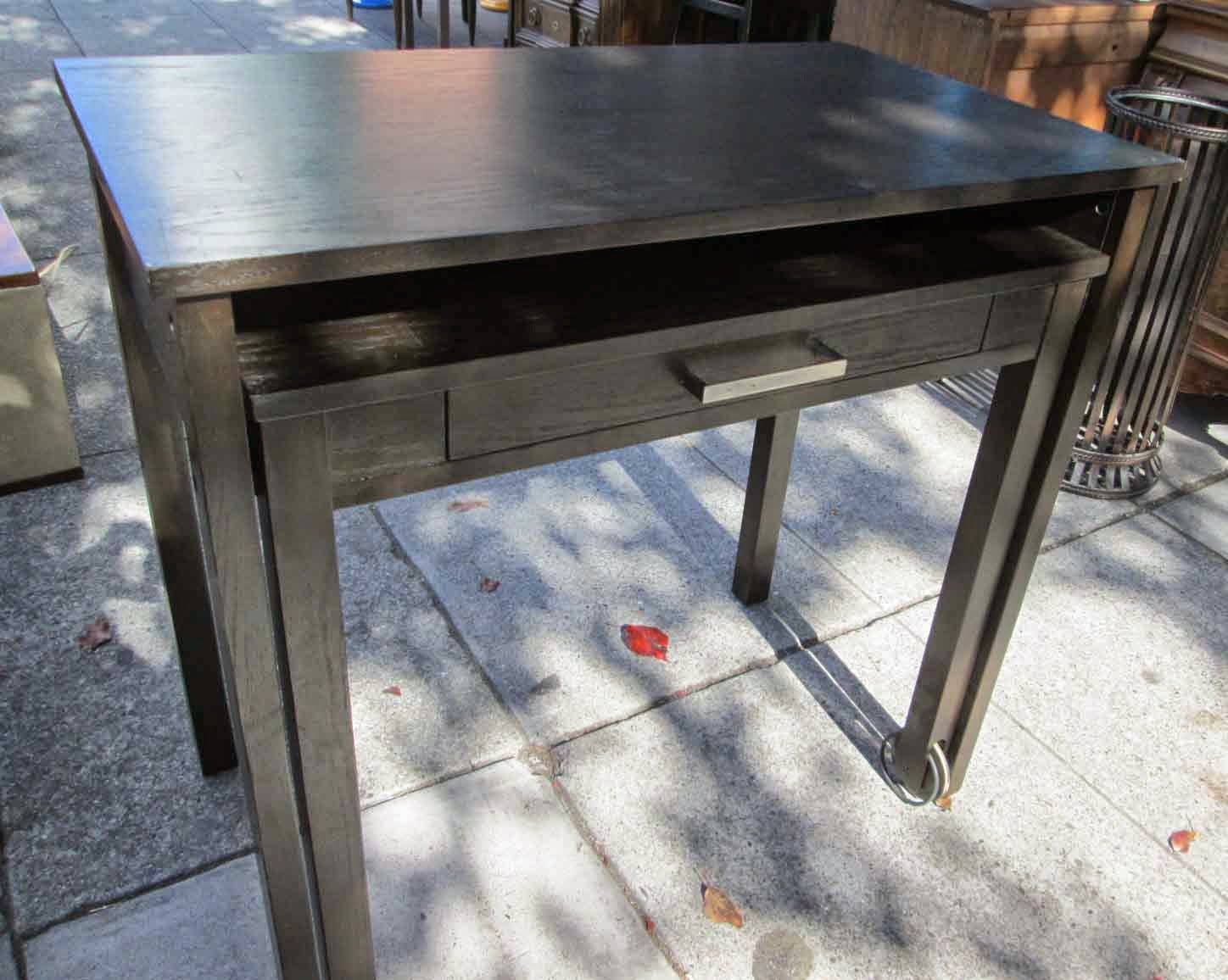 UHURU FURNITURE & COLLECTIBLES SOLD Black Desk with RollOut Extension