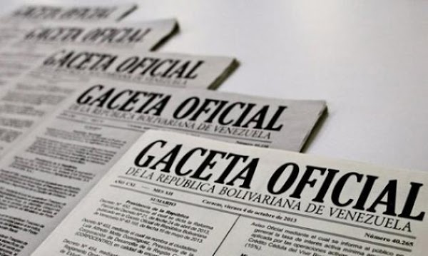 Véase Gaceta-Oficial-Extraordinaria Nº 6382 15 de junio de 2018 Véase Gaceta-Oficial-Extraordinaria Nº 6382 15 de junio de 2018