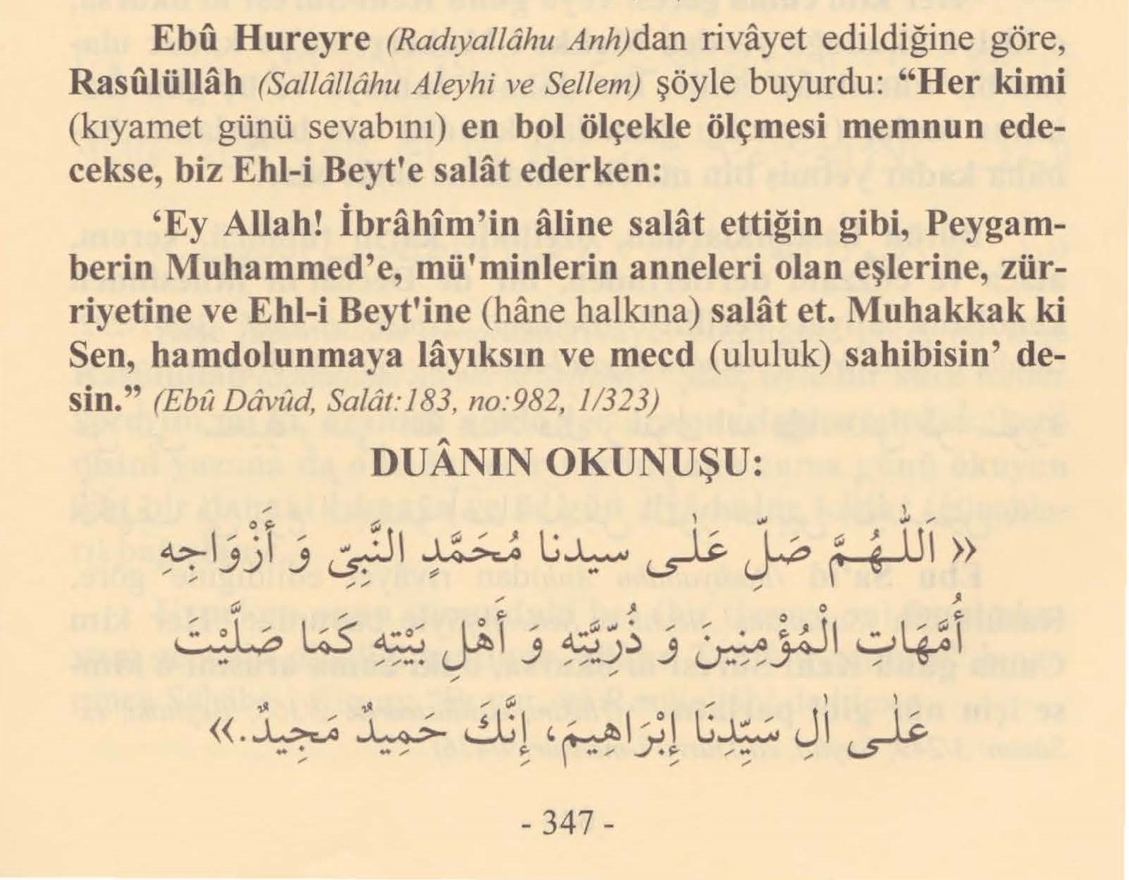 Ahirette Sevabını En Bol Ölçekle Ölçmek İçin Okunacak Salât Cübbeli