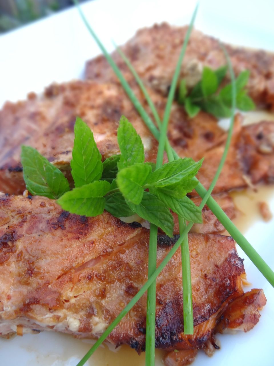 Scrumpdillyicious SesameShiitake Bok Choy with Salmon Bulgogi