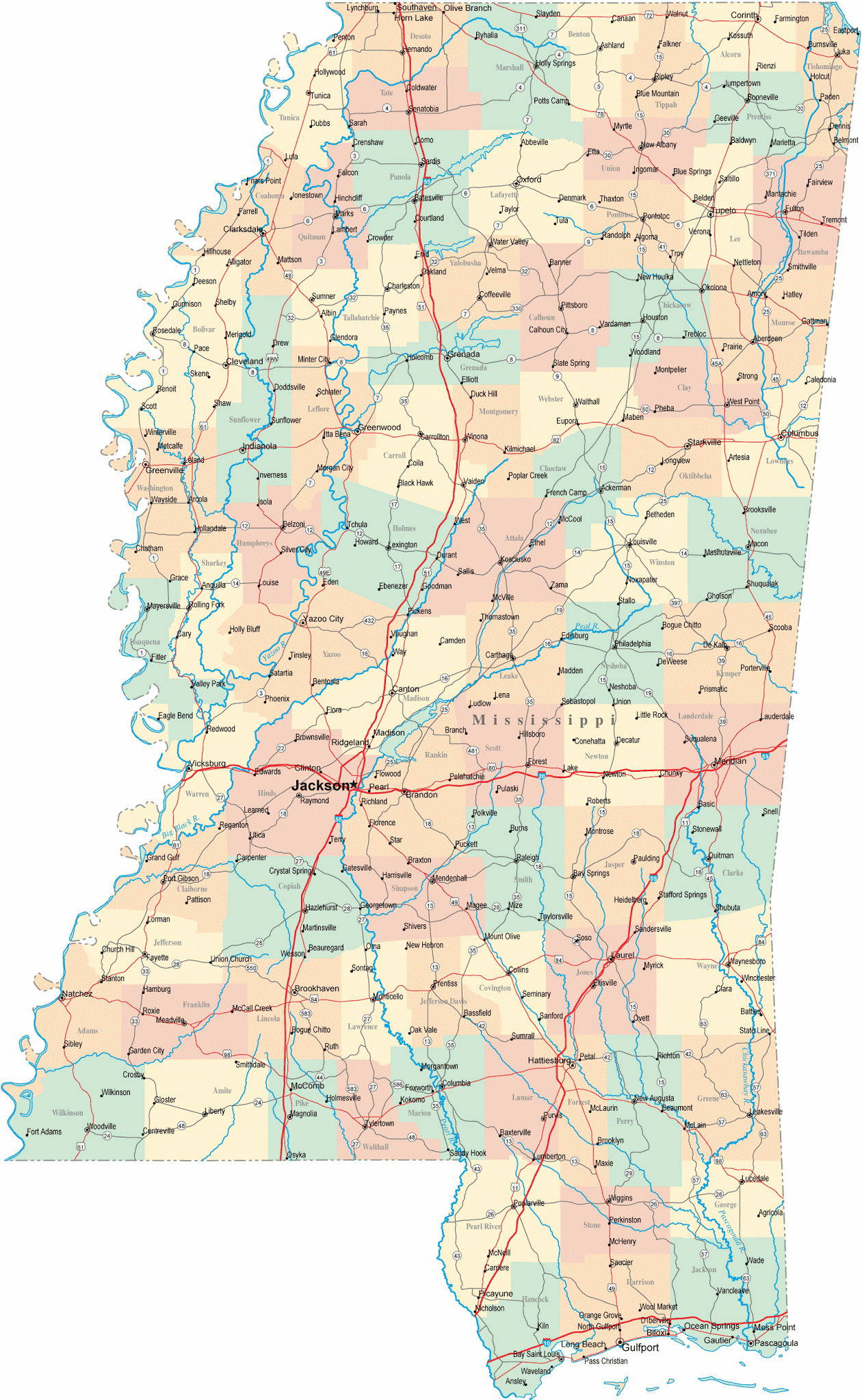 Mississippi map