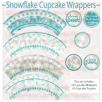 Snowflake Cupcake Wrappers Digi Set