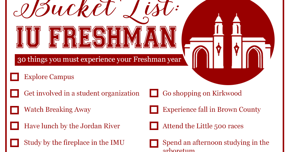 Indiana University Freshman Bucket List Curly Sue an Amanda Condra
