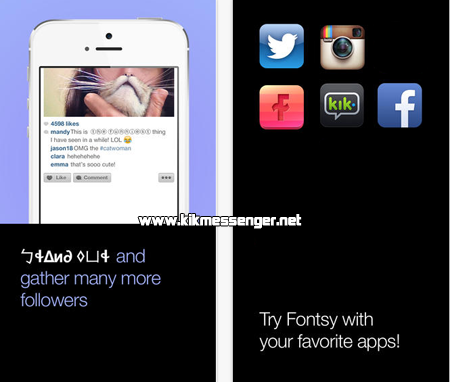 Transforma los textos de tus mensajes con Fontsy for Kik en tu iPhone