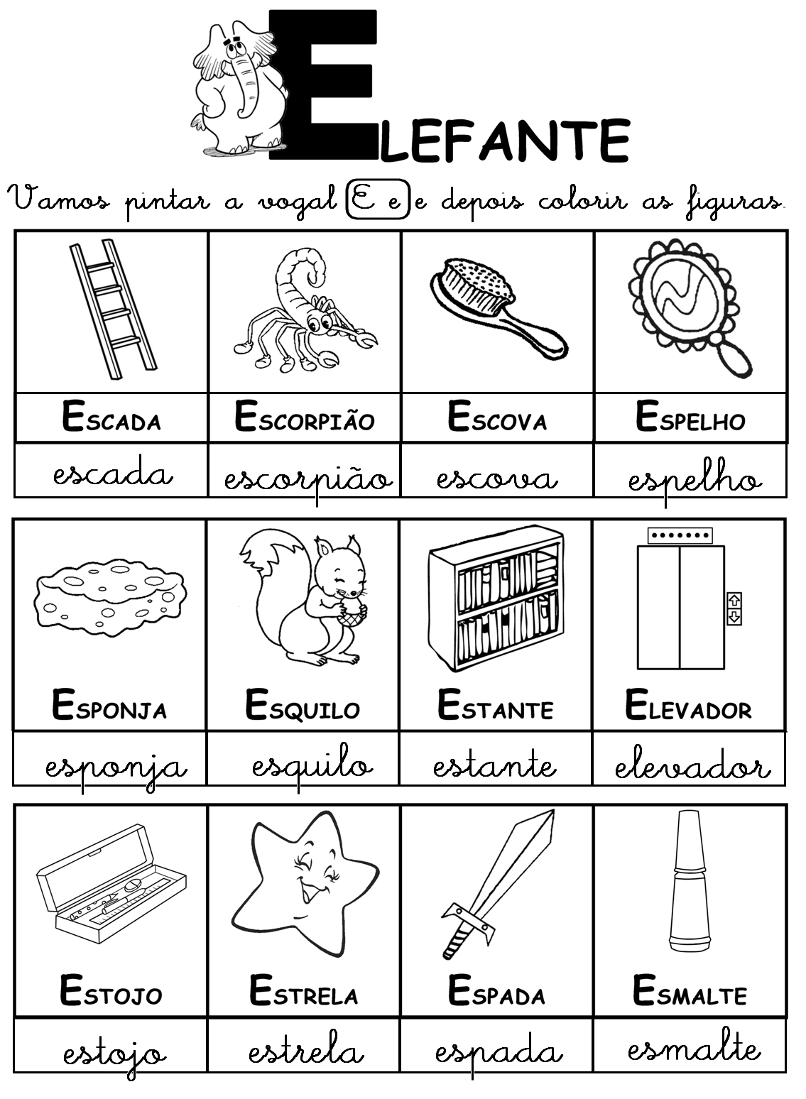 Atividades Pedagógicas Atividades Letra E Cursiva