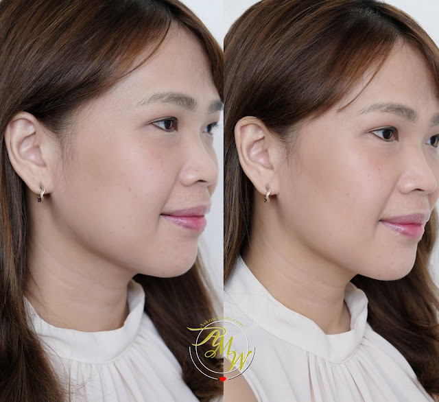 before and after photo of IMAGIC PROfessional Cosmetics Highlight & Contour Stick Review.  How to Contour and highlight using IMAGIC Contour and Highlight stick.