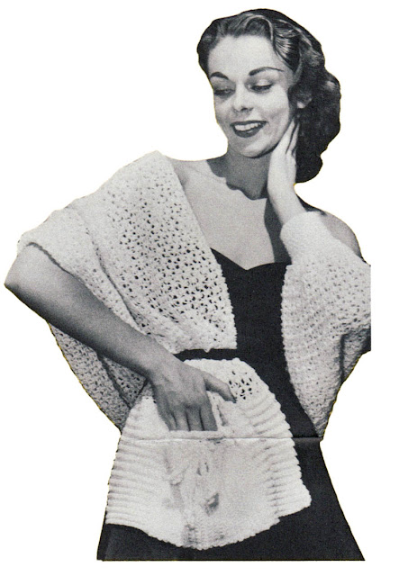 The Vintage Pattern Files: 1950s Free Crochet Pattern - Stole With Pockets