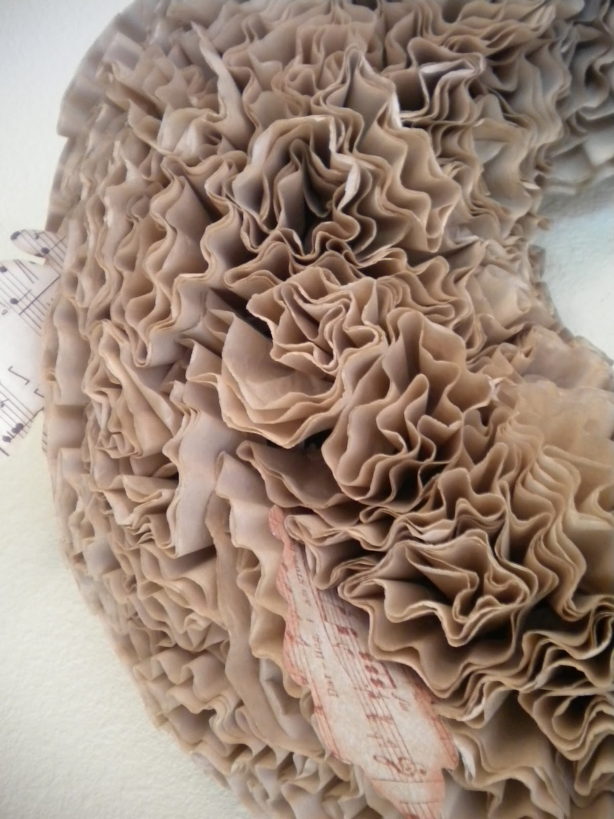 Tied Up In Ribbon "Natural" Coffee Filter Wreath with Fall Theme