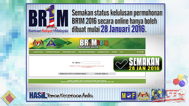BR1M 2016 : Semakan Status Kelulusan Permohonan