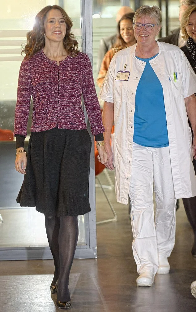 Crown Princess Mary of Denmark visited the heart ward at the Herlev Hospital,