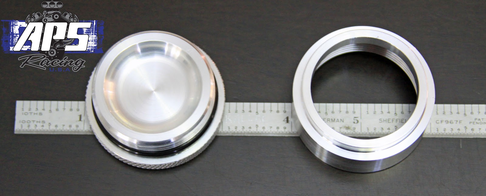 Aluminum Cap And Weld In Bungs APS Racing USA 2" Aluminum Cap