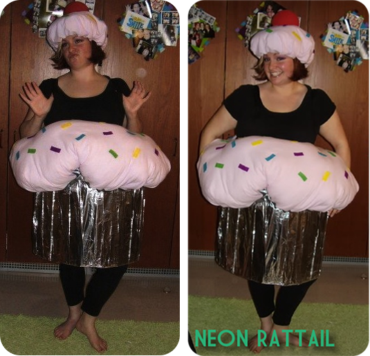 DIY Cupcake Costume Neon Rattail