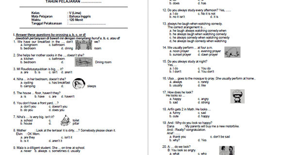 35+ Soal Bahasa Inggris Kelas 5 Dan Kunci Jawaban Gif