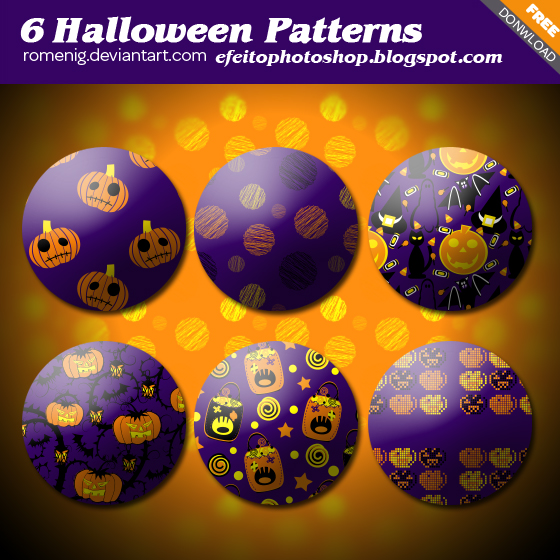 Efeito 6 Pumpkin Halloween Patterns