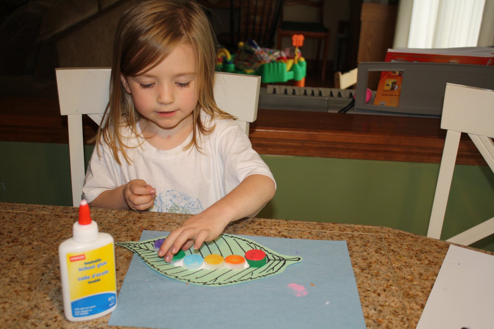 The Laber Family C is for Caterpillar Caterpillar Bottle Cap Craft