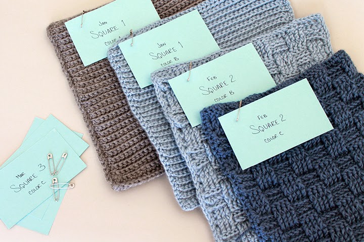 Smart! Label crochet squares as you go. Crochet along Afghan Sampler 2015 | The inspired Wren