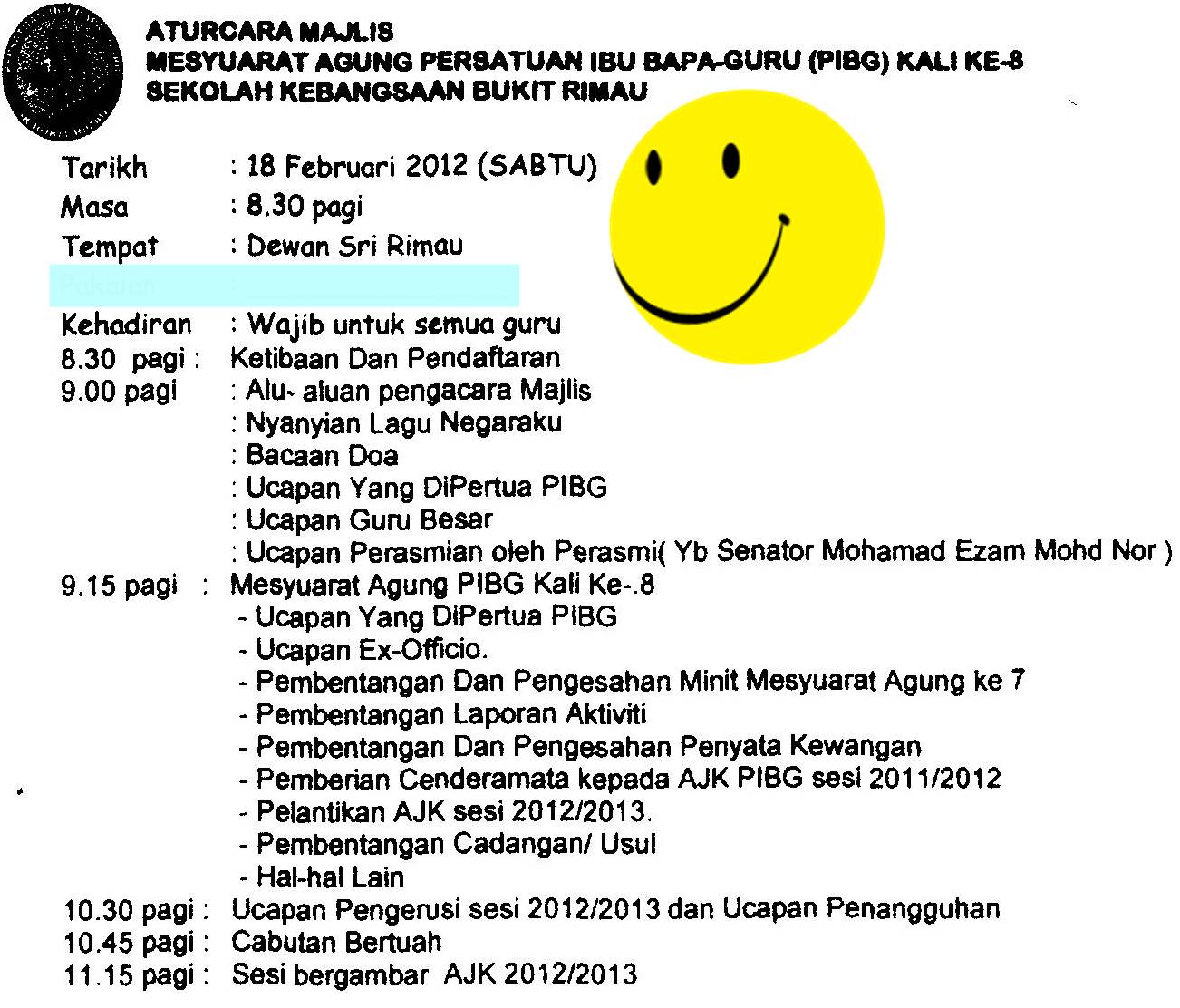 BULETIN SK BUKIT RIMAU MESYUARAT AGUNG PIBG