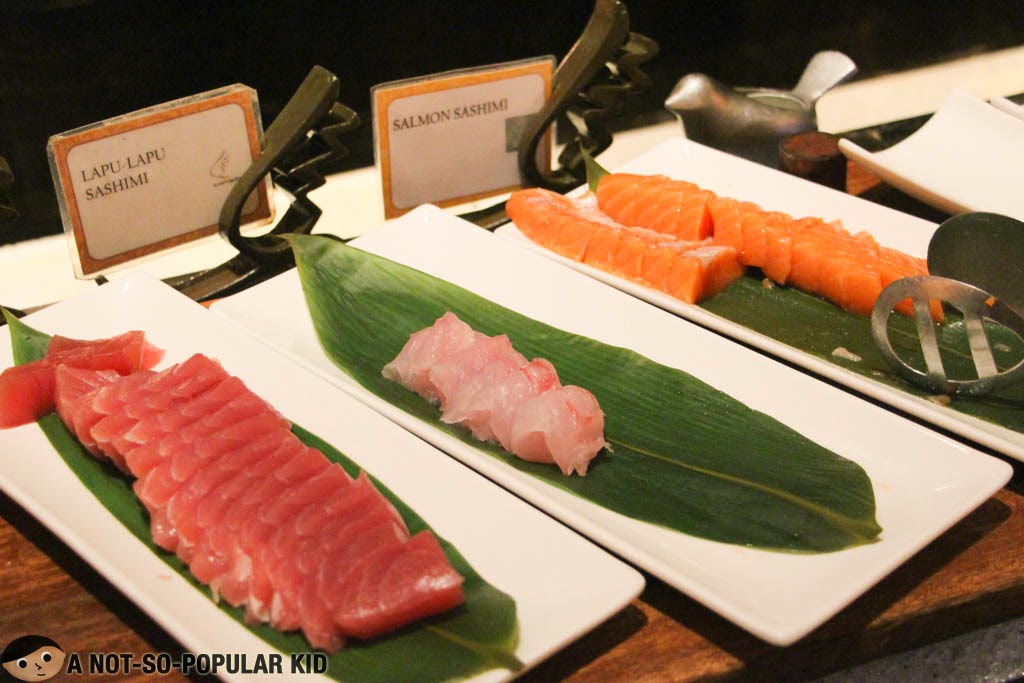 Tuna, Lapu-Lapu and Salmon Sashimi in Corniche Restaurant