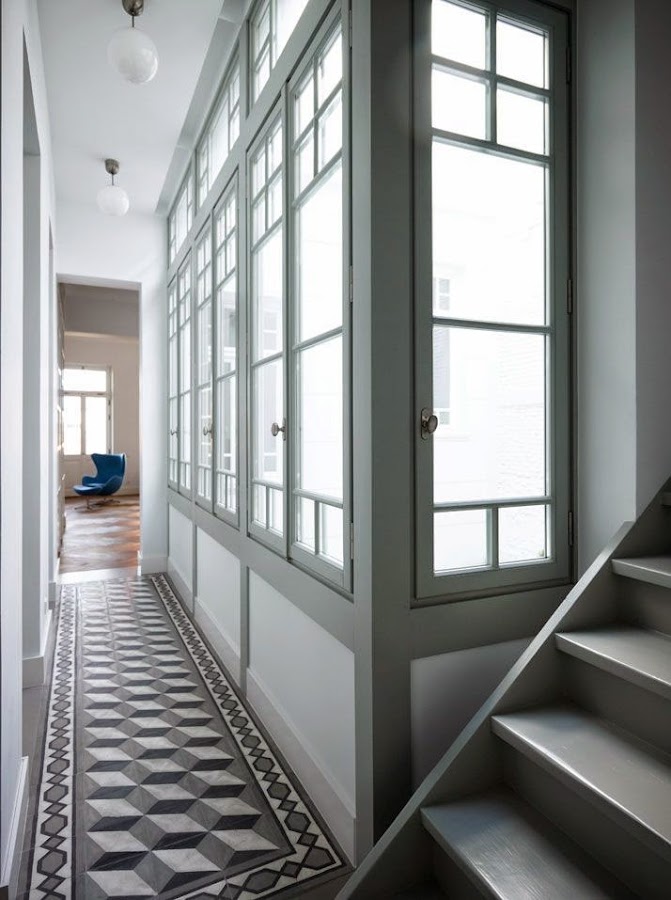 Pintura para pasillo gris verdoso