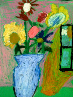 Creating Art: 3rd Grade Flowers in Vases