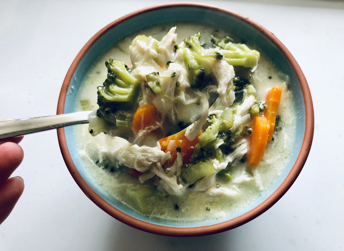 Veggies and Shredded Chicken Soup Episode 397 Baking with Eda